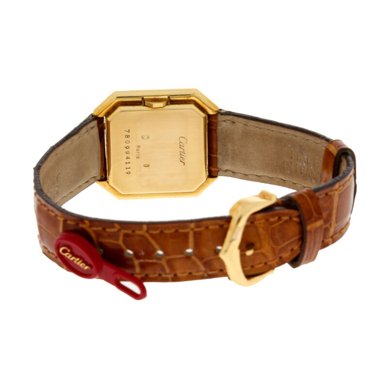 CARTIER Ceinture 18ct Yellow Gold Wristwatch Alligator Strap 780994119