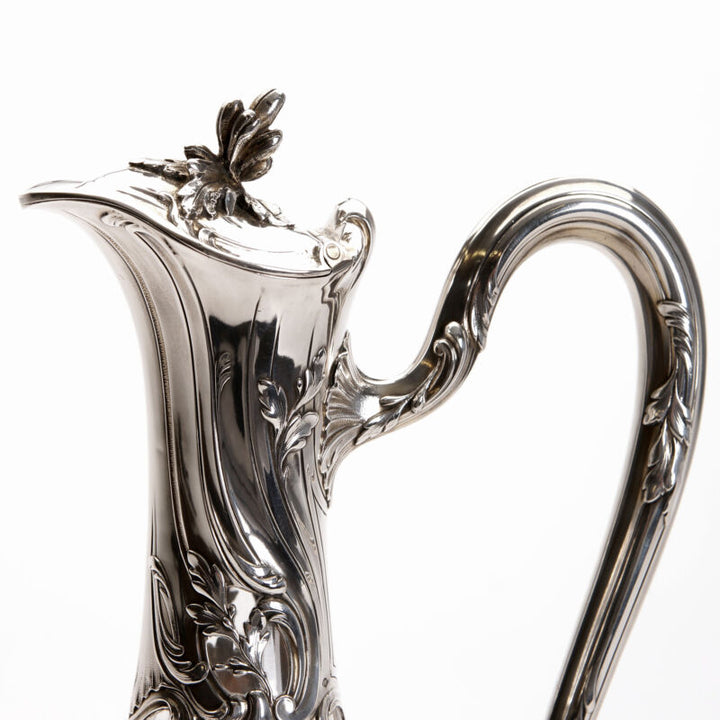 Silver-mounted glass carafe, Emile Puiforcat, France, 19th century