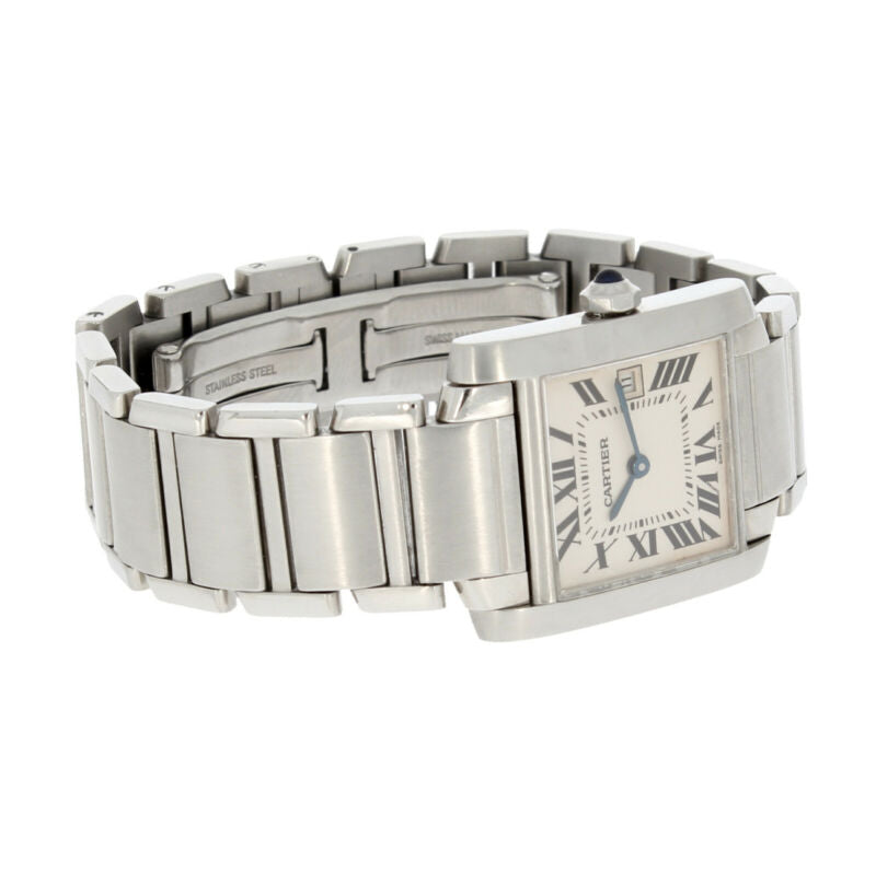 Cartier Tank Francaise Midi Size Quartz Stainless Steel Watch 2465