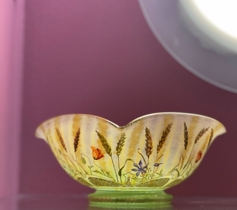 ドーム兄弟（ドームナンシー）ヒヤシンスとポピーの花と麦のコンポート型花瓶