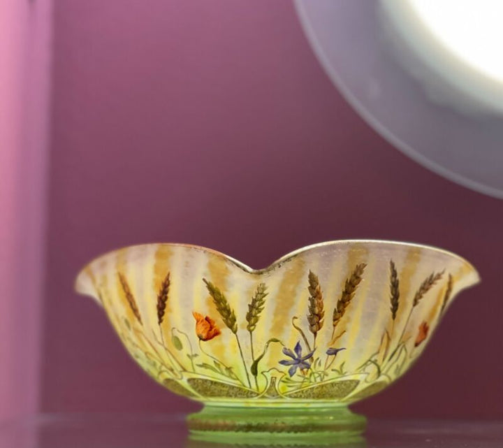 ドーム兄弟（ドームナンシー）ヒヤシンスとポピーの花と麦のコンポート型花瓶