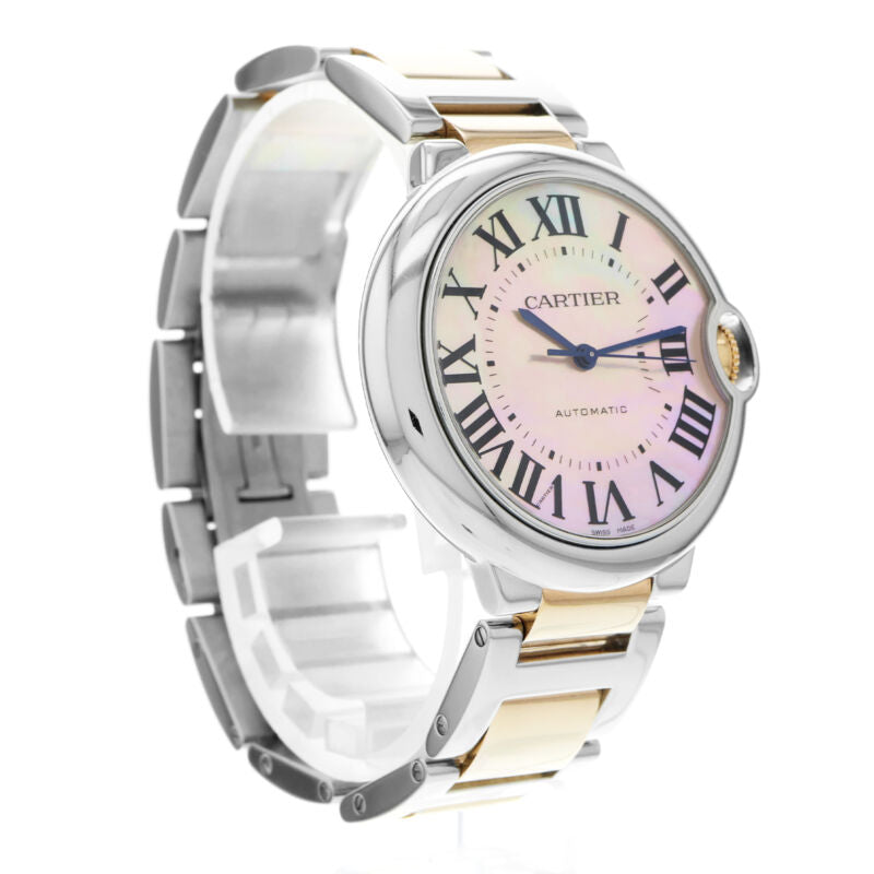 カルティエ バロンブルー スチール＆ローズゴールド 自動巻き腕時計 W6920033