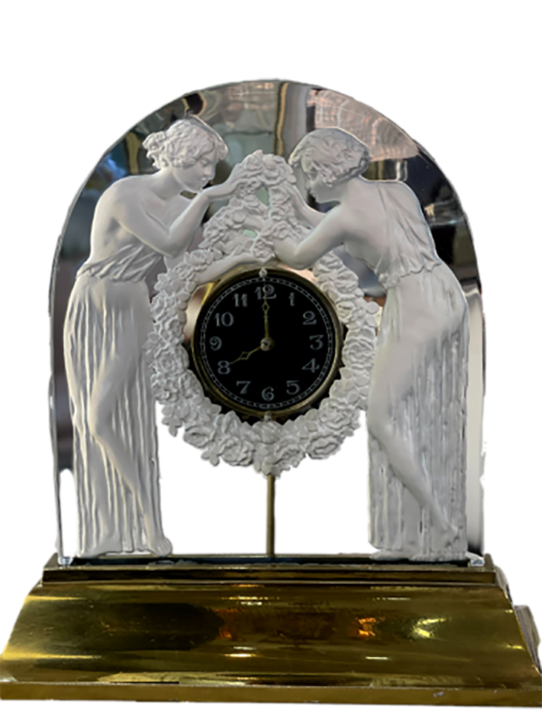 René LALIQUE ""The Two Figures"" Electric Pendulum - 1926-