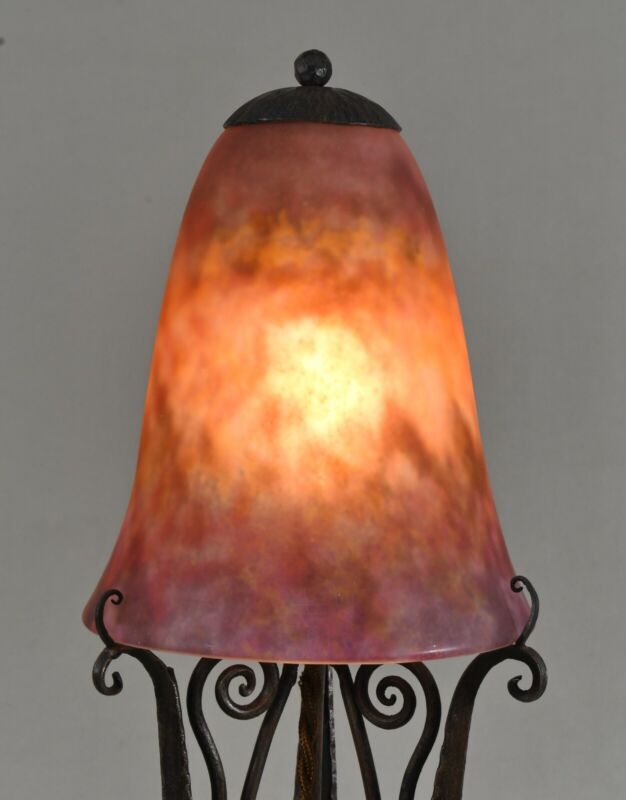 ドーム＆ロブジュ（ロブジェ）　フランス製アールデコランプ　錬鉄製　1930年