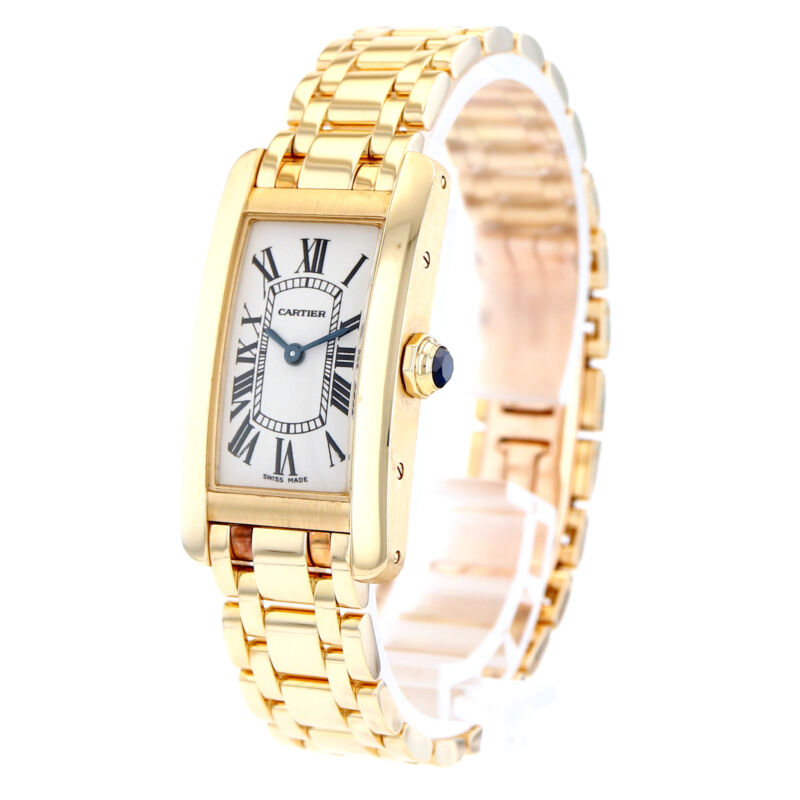 カルティエ タンク アメリカン イエローゴールド クオーツウォッチ W26015K2