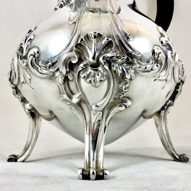 ピュイフォルカ パリ アンティーク 19世紀 フランス 希少 ルイ15世 シルバーコーヒーサービス  1450g