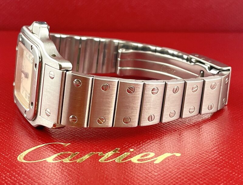Cartier 24mm Santos Galbee Ladies Stainless Steel Quartz Watch Ref 00625