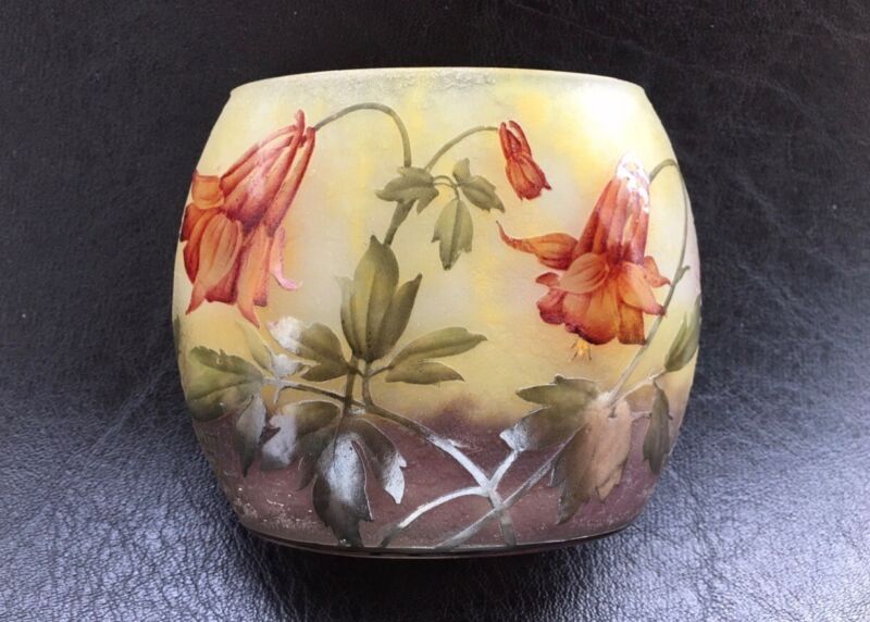 ドームナンシー ローズヒップ文 ガラス鉢 ボウル 花瓶 フランス ドーム