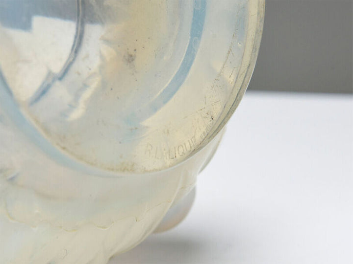 René LALIQUE: Opalescent ""Plums"" Vase.(Restorations)-