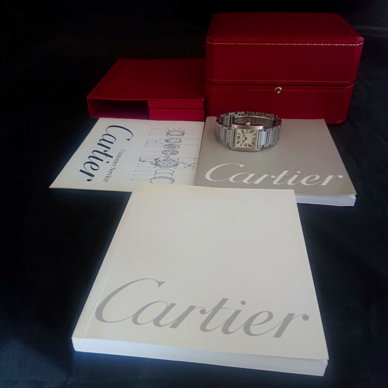 Cartier Tank Francaise Midi Size Quartz Stainless Steel Watch 2465