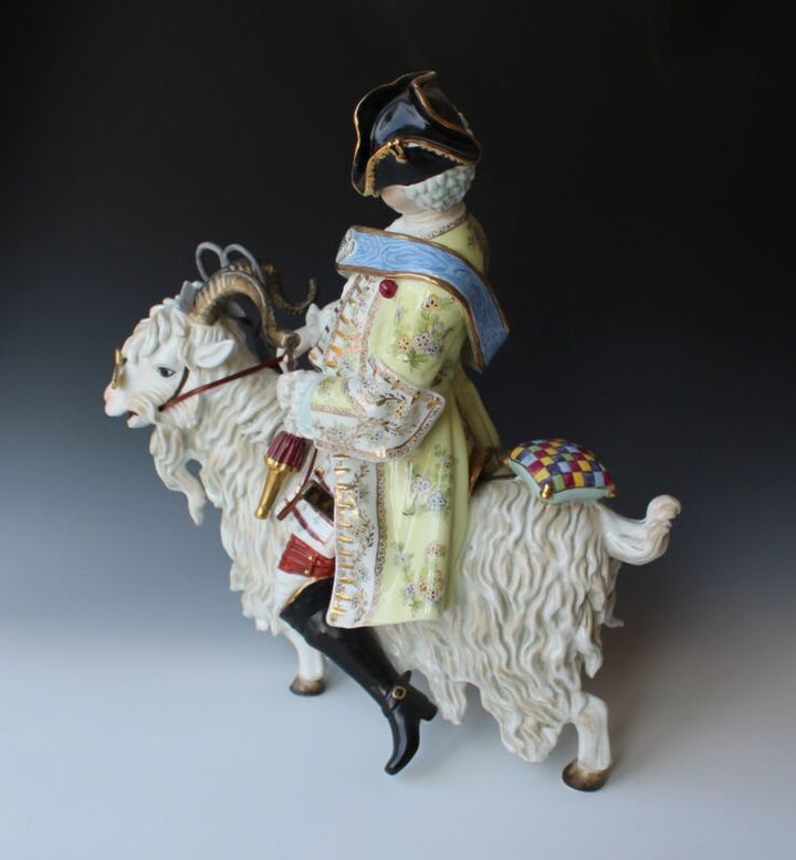 very large figure - cutter on the goat - after Meissen / 41 cm! Top-
