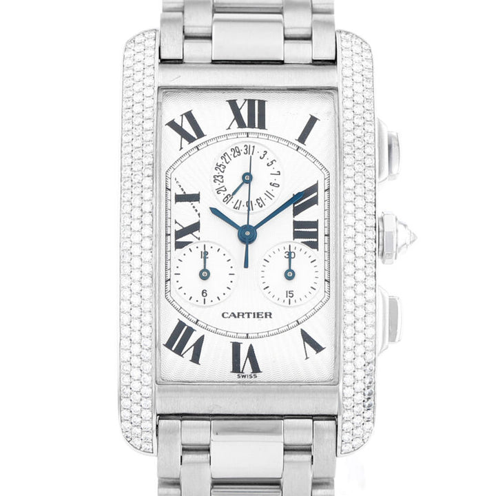 カルティエ タンク アメリカン ホワイトゴールド クォーツウォッチ Ref.2339