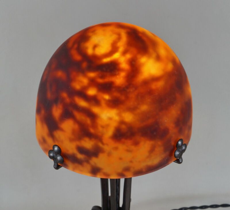 ドーム兄弟　大きなフランス製アールデコランプ　1925年　1930年　錬鉄製