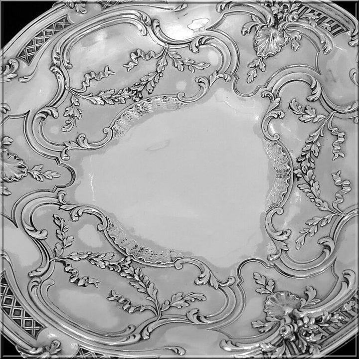 Puiforcat Rare French Sterling Silver Serving Dish, Garlands