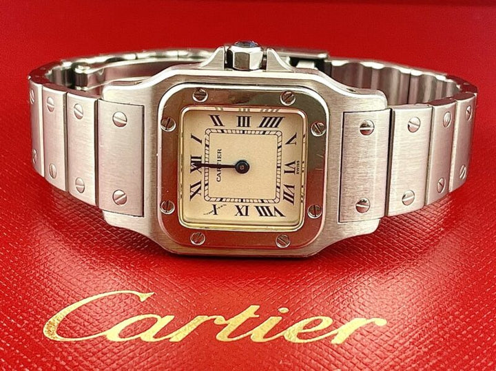 Cartier 24mm Santos Galbee Ladies Stainless Steel Quartz Watch Ref 00625