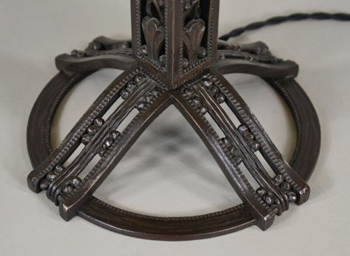 レイモンド・スュブ＆ドーム兄弟　大きなフランス製アールデコランプ　1925年　錬鉄製