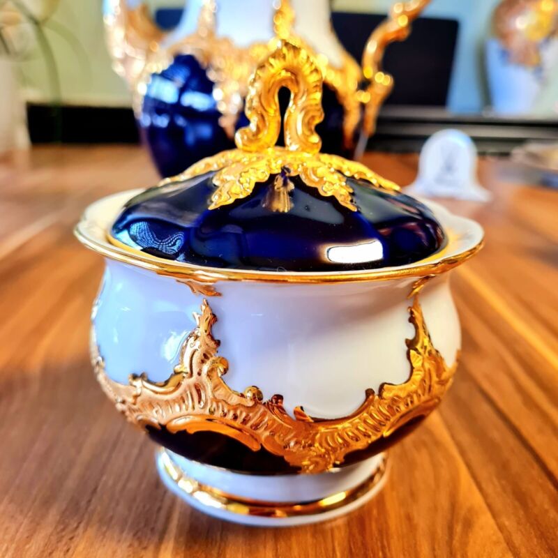 Meissen B-Shape Magnificent Porcelain Coffee Service for 6 People-