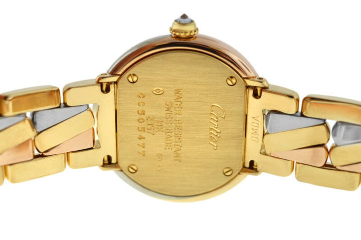 レディース カルティエ トリニティ 2357 18K ローズイエローホワイトゴールド ダイヤモンド クォーツ 腕時計