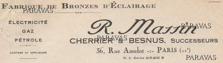 シェリエ＆ベニュ　フランス製アールデコランプ　1930年