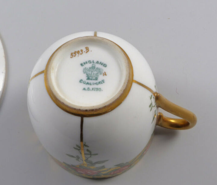 コールポート イギリス製 カップ＆ソーサー ピンクローズ ゴールド 1900年頃