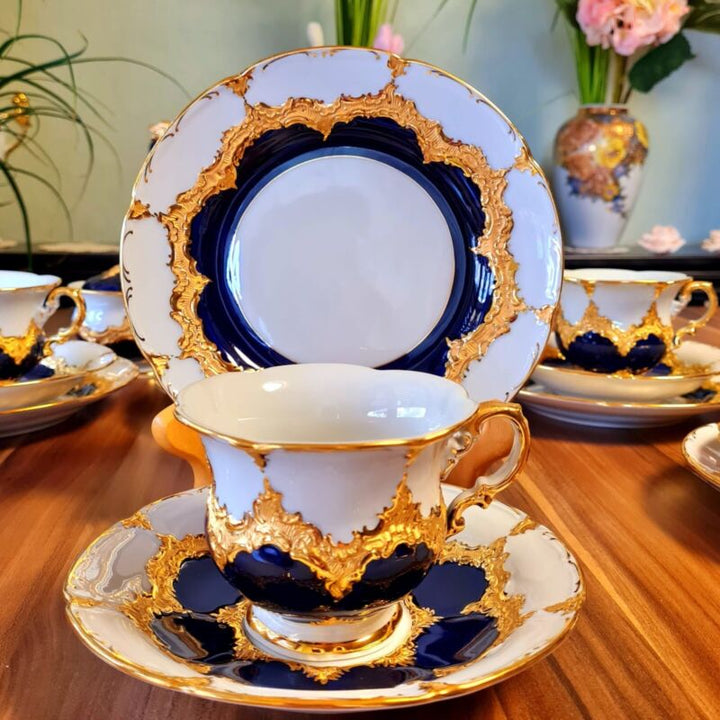 Meissen B-Shape Magnificent Porcelain Coffee Service for 6 People-