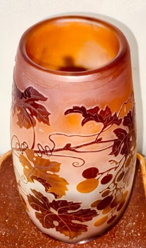 エミールガレ　山葡萄（ブドウ）の花瓶　スターガレ時代の作品