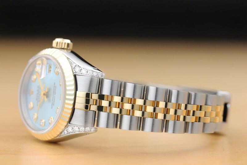 ロレックス レディース デイトジャスト アイスブルーダイヤル