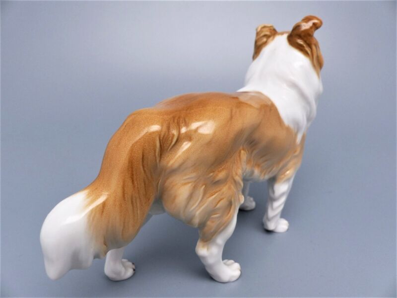 マイセン人形　可愛いコリー犬のフィギュリン