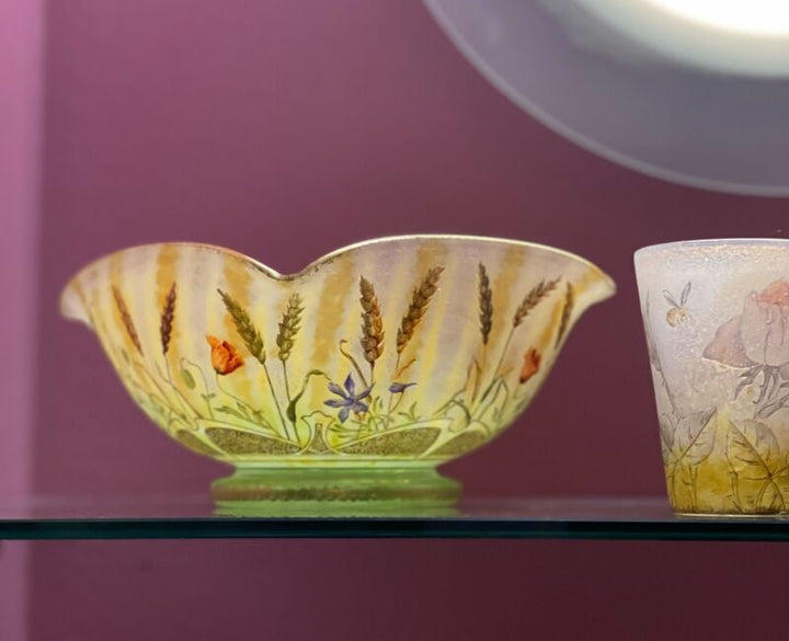 ドーム兄弟（ドームナンシー）ヒヤシンスとポピーの花と麦のコンポート型花瓶