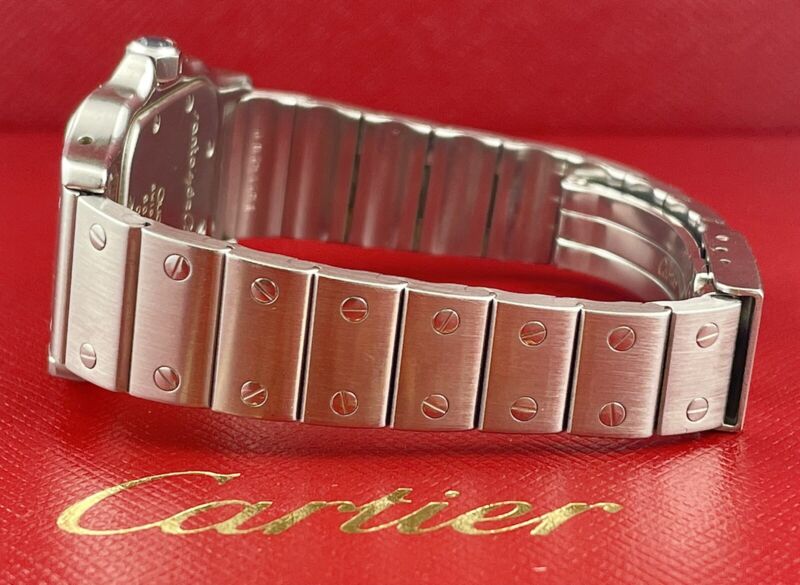 Cartier 24mm Santos Galbee Ladies Stainless Steel Quartz Watch Ref 00625