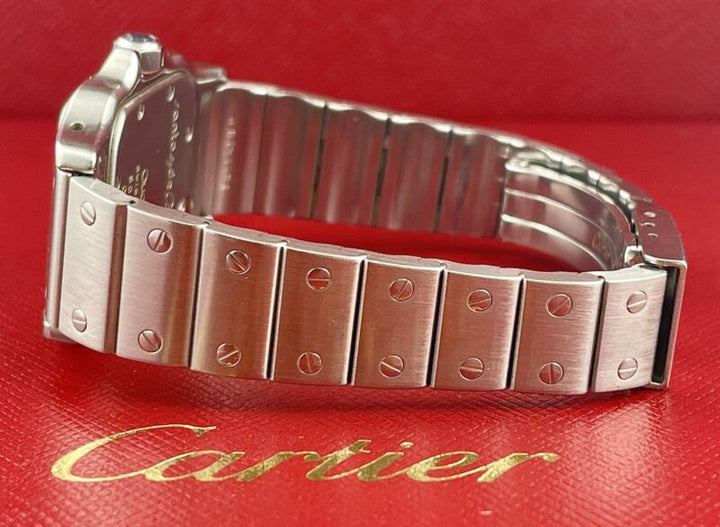 Cartier 24mm Santos Galbee Ladies Stainless Steel Quartz Watch Ref 00625