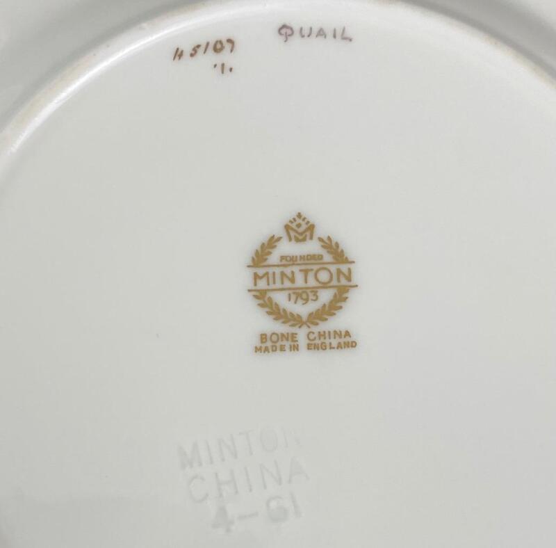 Vintage Trio~ Minton~c1960~#H5107 Quail Signed A.Holland Cup Saucer Side Plate