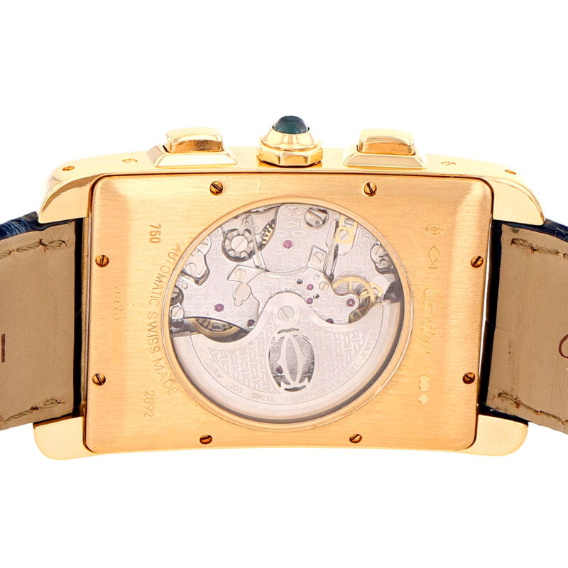 カルティエ タンク アメリカンイエローゴールド 自動巻きクロノグラフ腕時計 W2609356