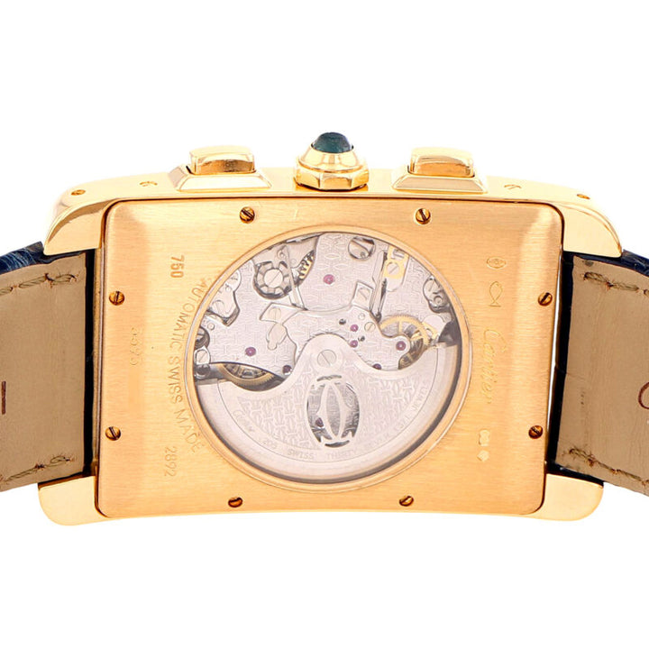 カルティエ タンク アメリカンイエローゴールド 自動巻きクロノグラフ腕時計 W2609356