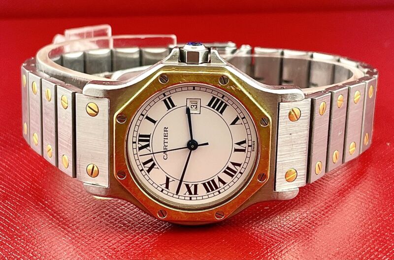 Cartier Santos Octagon 30mm Ladies 18k Yellow Gold & Steel Automatic Watch187902