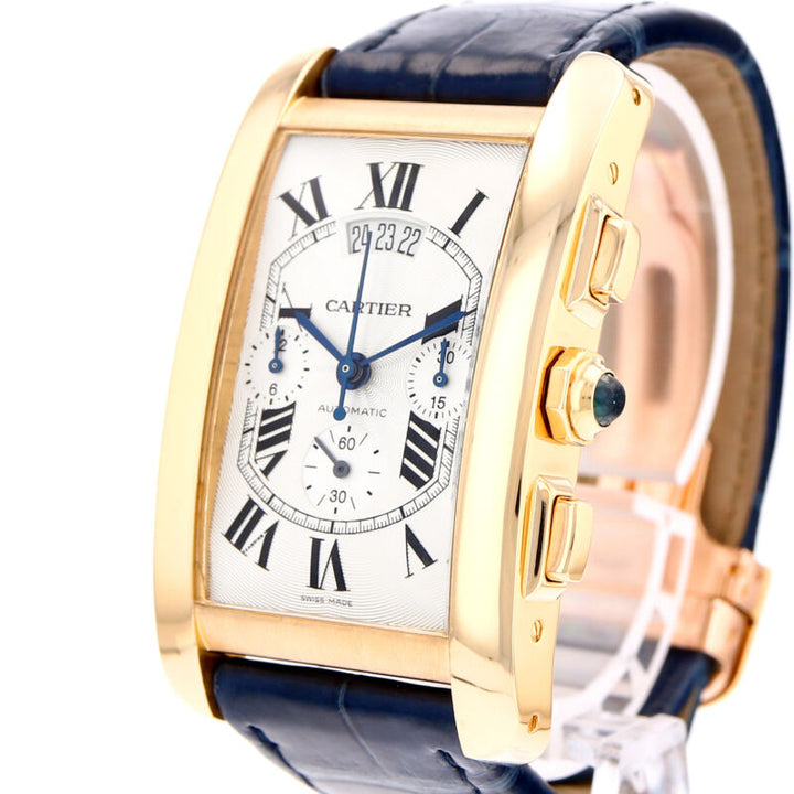 カルティエ タンク アメリカンイエローゴールド 自動巻きクロノグラフ腕時計 W2609356