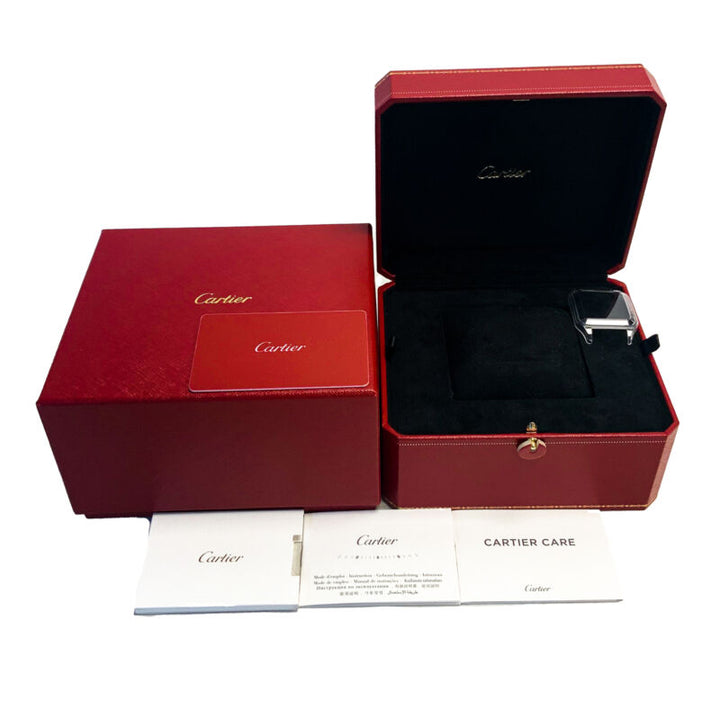 Cartier Santos Dumont Manual-Wind Steel Rose Gold Strap Watch W2SA0025
