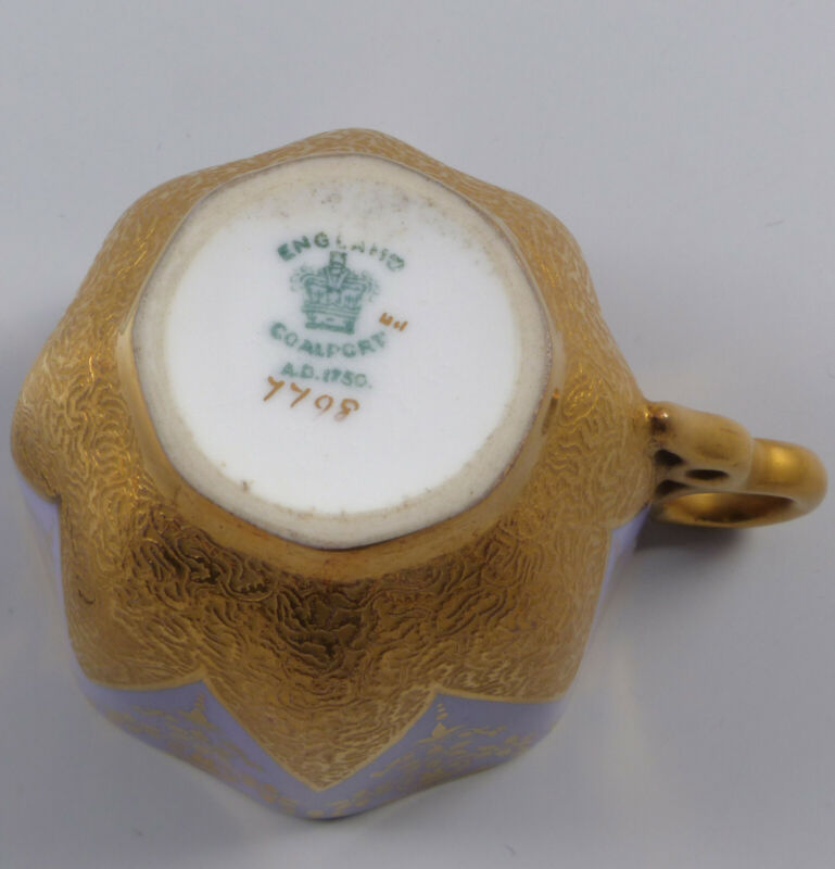 コールポート イギリス製 カップ＆ソーサー 八角形 ピンクゴールド ~1900頃