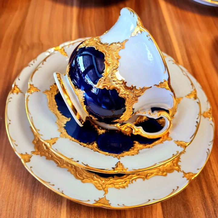 Meissen B-Shape Magnificent Porcelain Coffee Service for 6 People-