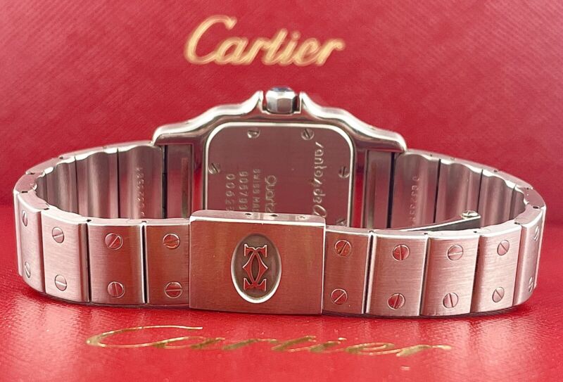Cartier 24mm Santos Galbee Ladies Stainless Steel Quartz Watch Ref 00625