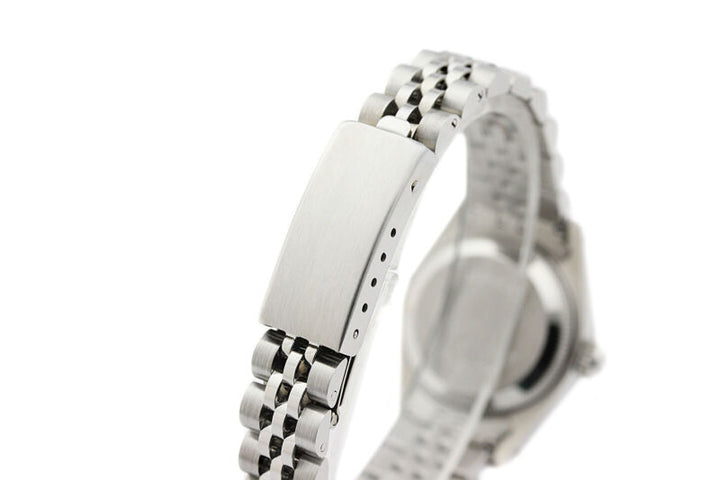 Rolex Ladies Datejust 69174 18K White Gold & Steel Ice Blue Dial Diamond Watch
