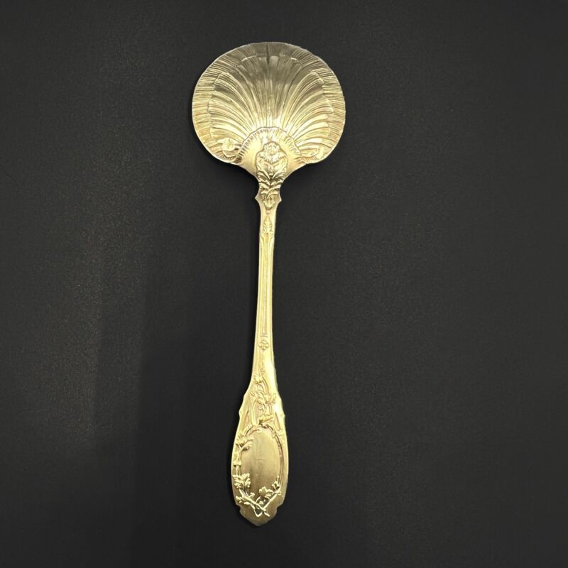 PUIFORCAT, RARE 6 Strawberry Spoons, Solid Silver & Vermeil-
