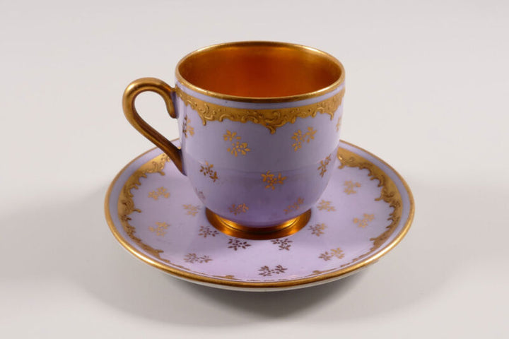 コールポート イギリス製 カップ＆ソーサー ピンクゴールドプレート 1900年頃