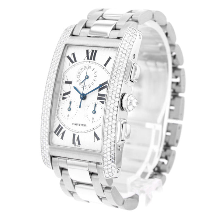 カルティエ タンク アメリカン ホワイトゴールド クォーツウォッチ Ref.2339