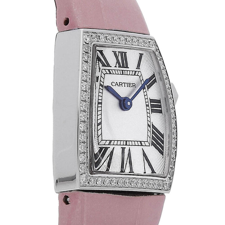 Cartier La Dona Quartz 22mm 18k White Gold Ladies Strap Watch WE600351