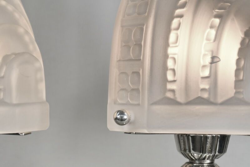 メネディー＆エスペヴェ　ペアのフランス製アールデコランプ　1930年