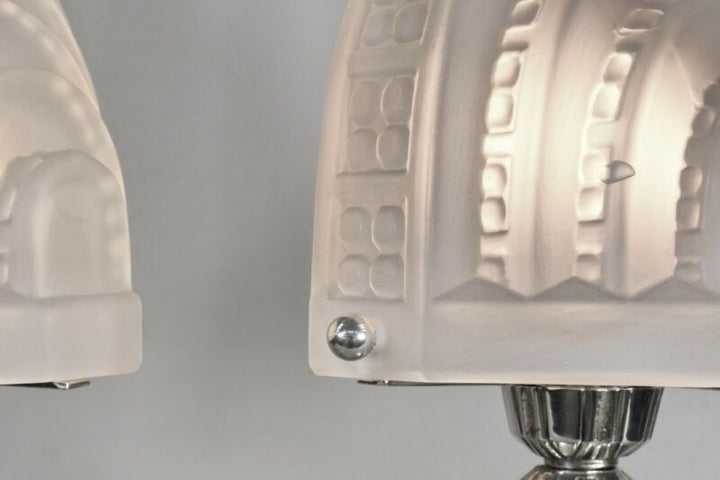 メネディー＆エスペヴェ　ペアのフランス製アールデコランプ　1930年