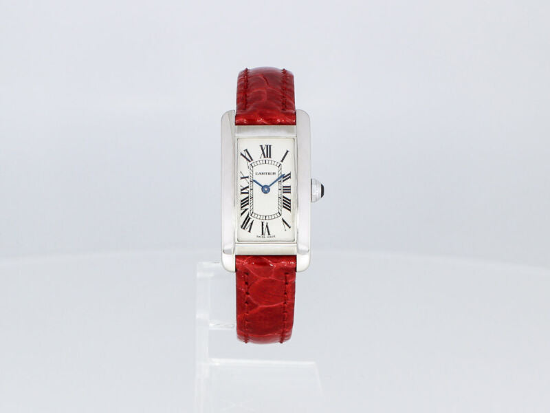 CARTIER TANK AMERICAN BOX WATCH Ref. 2489 WHITE GOLD 18K