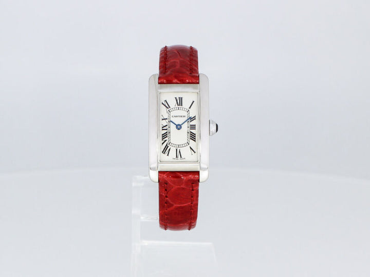 CARTIER TANK AMERICAN BOX WATCH Ref. 2489 WHITE GOLD 18K