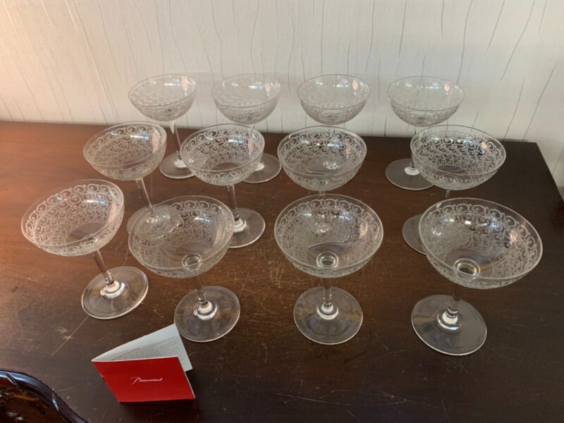 9-Cups Champagne Model Rohan IN Glass Baccarat (Price For La Piece)